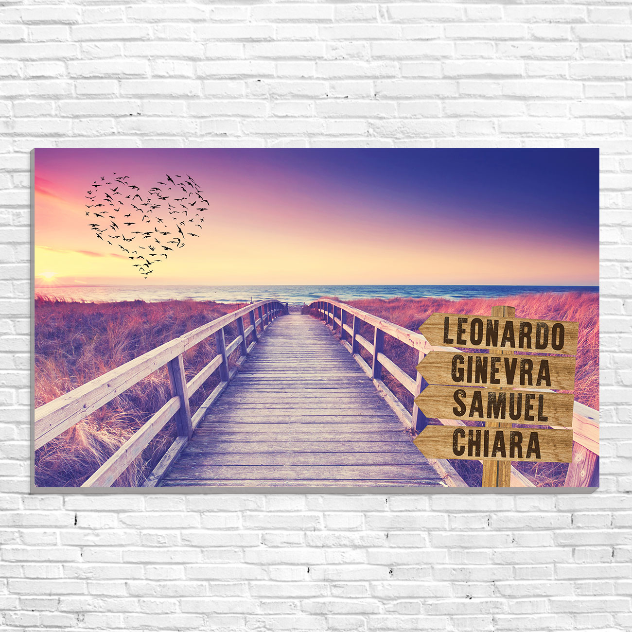 Cuore nel cielo al tramonto