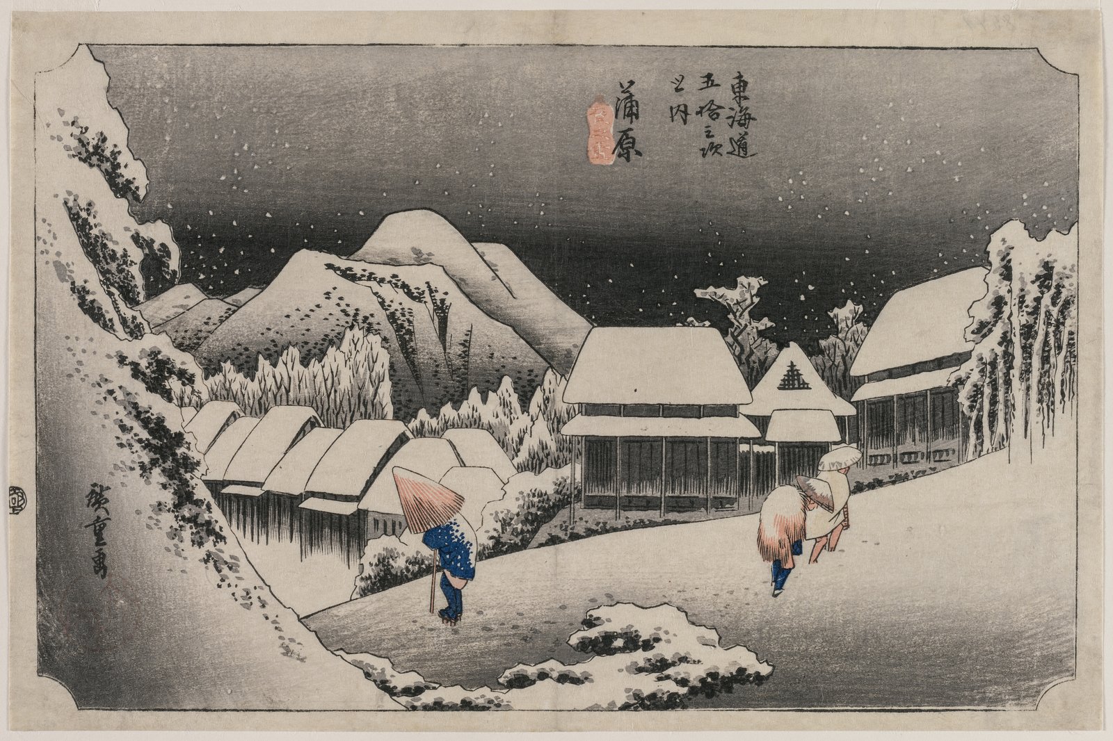 Neve serale a Kanbara - Utagawa Hiroshige