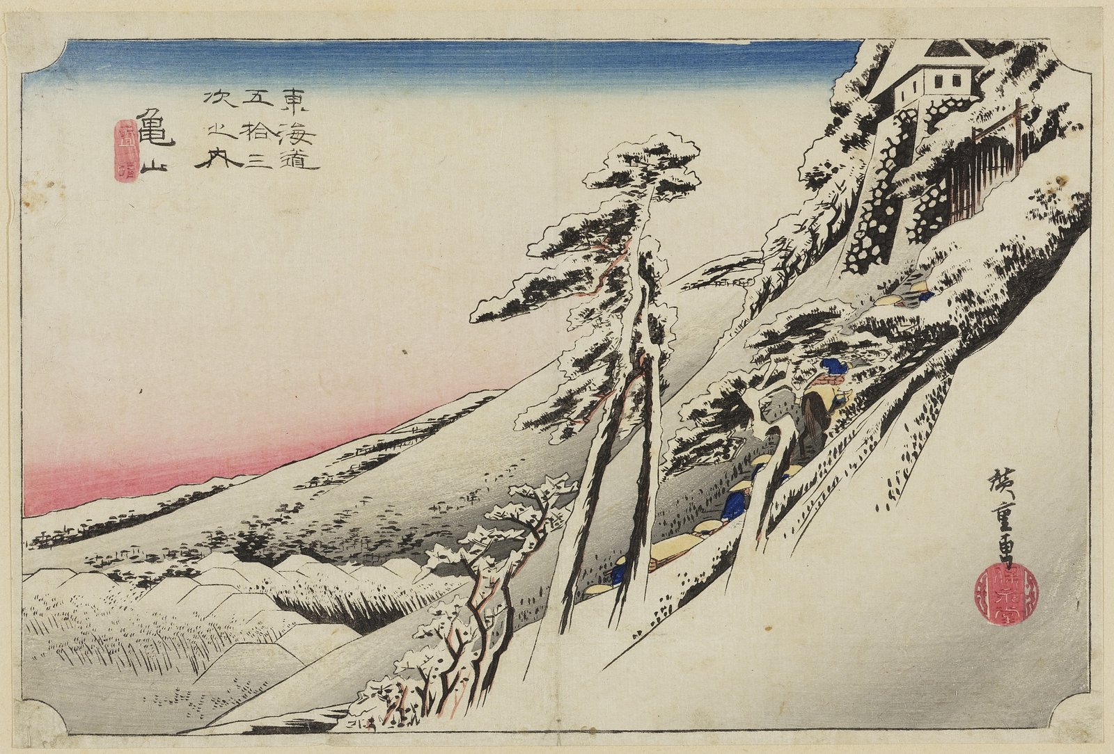 Kameyama: sereno dopo la neve - Utagawa Hiroshige