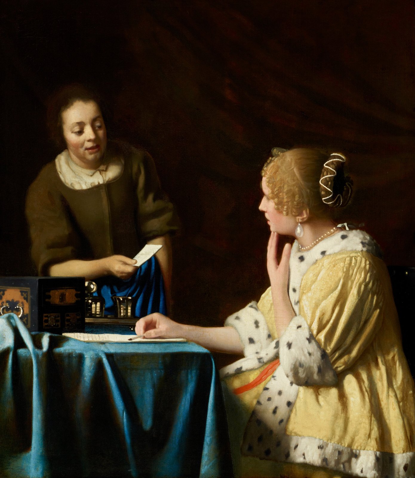 Fantesca che porge una lettera - Johannes Vermeer