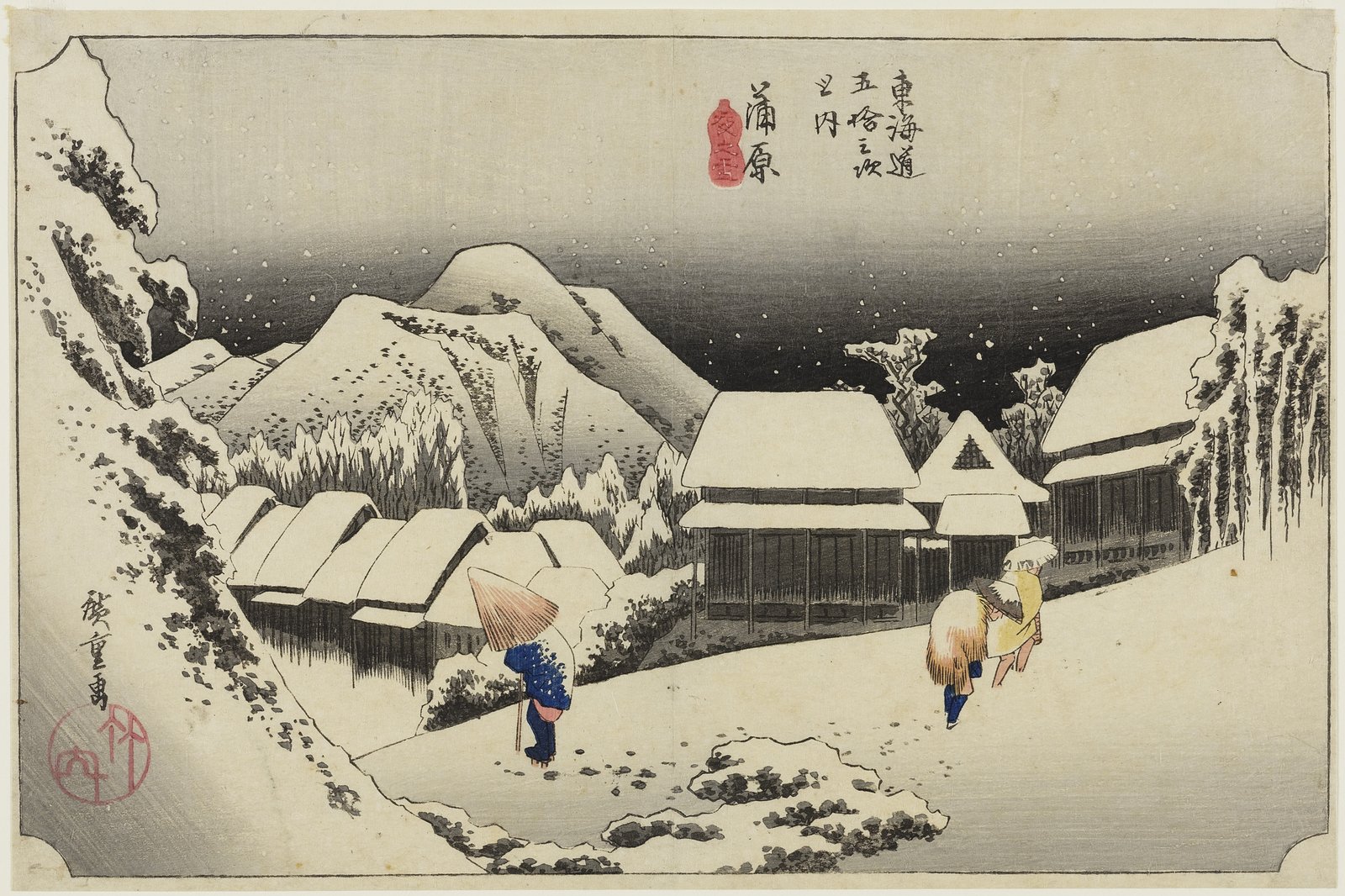 Neve notturna a Kambara - Utagawa Hiroshige