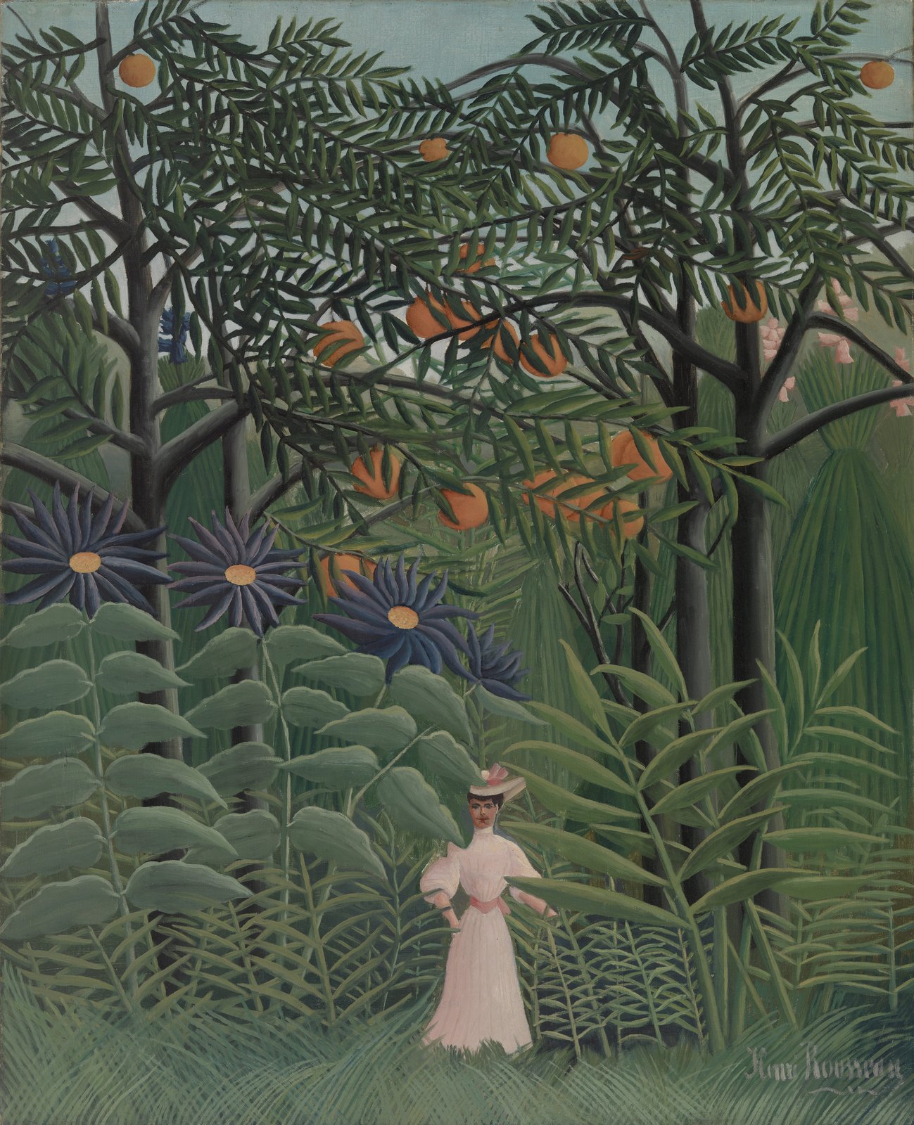 Donna che passeggia in una foresta esotica - Henri Rousseau