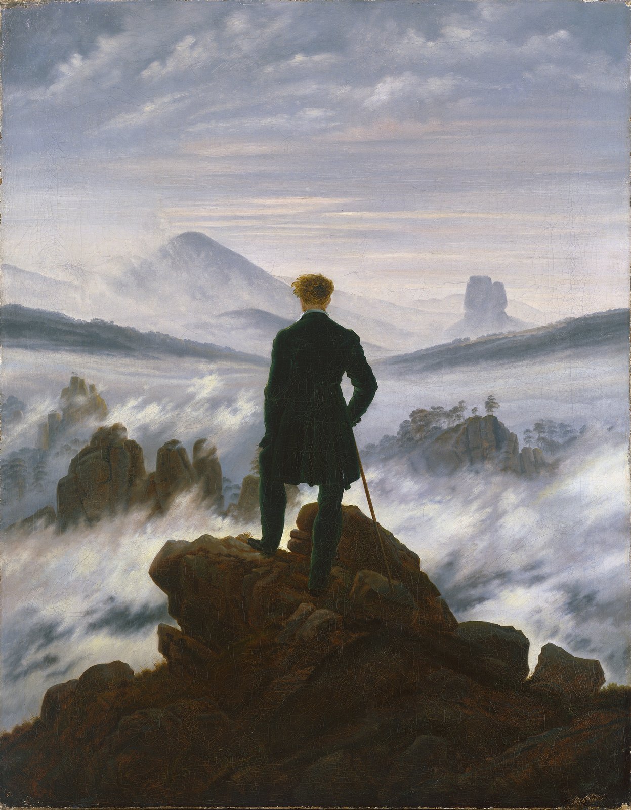 Viandante sul mare di nebbia - Caspar David Friedrich