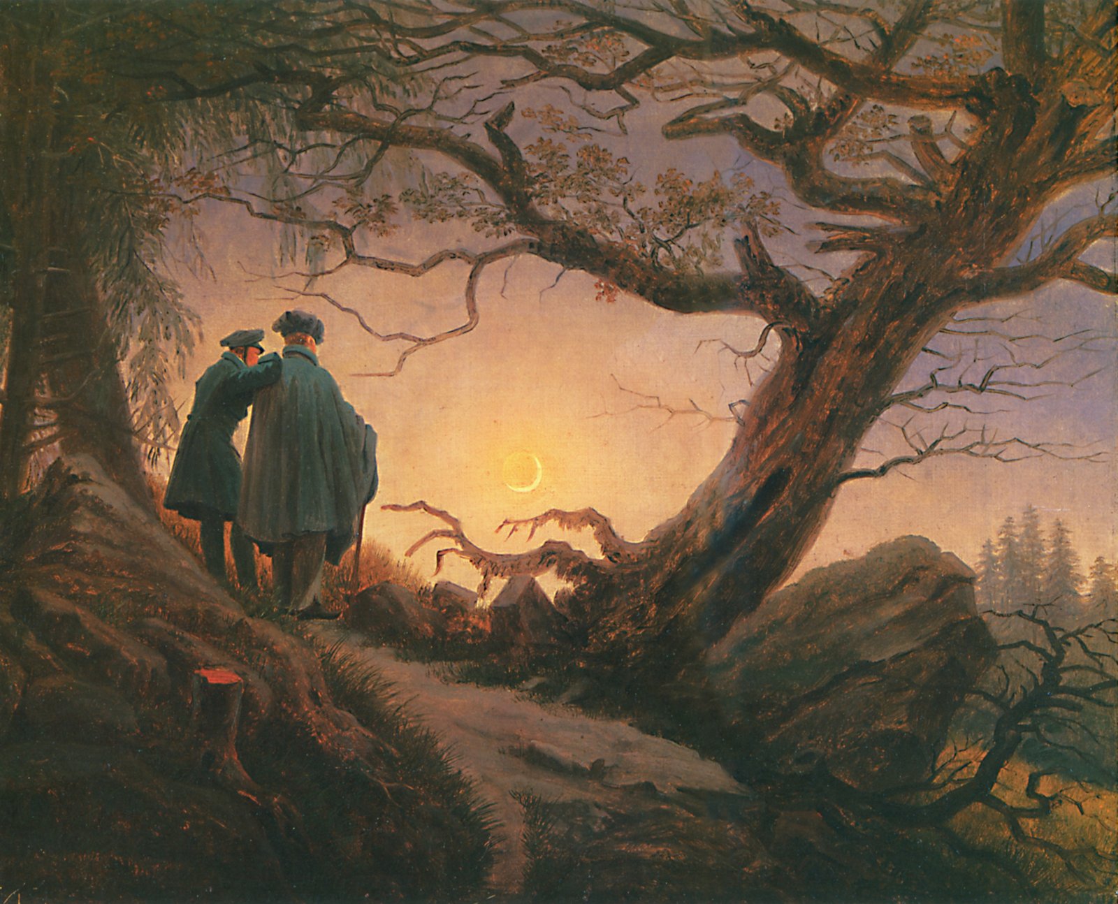 Due uomini davanti alla luna - Caspar David Friedrich
