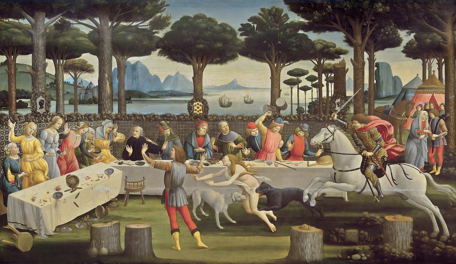 Nastagio degli Onesti, primo episodio - Sandro Botticelli