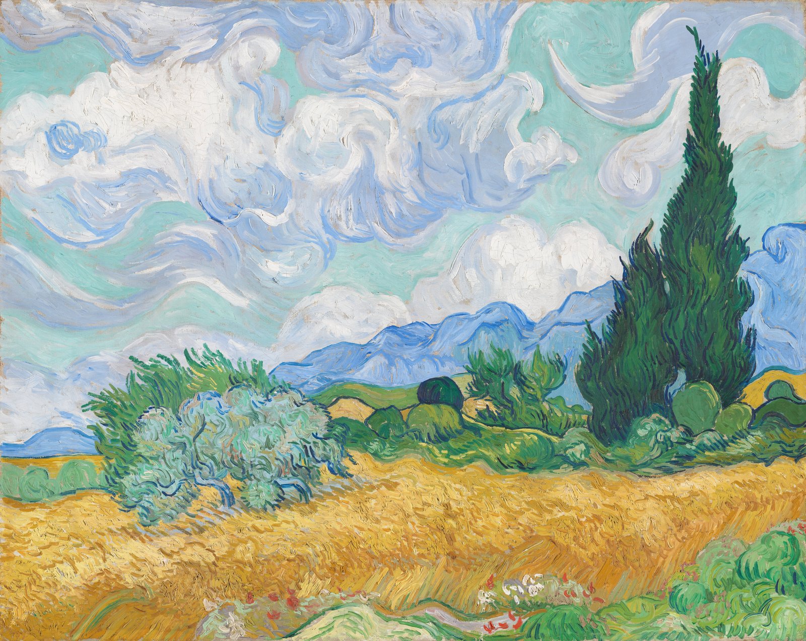 Campo di grano con cipressi - Vincent van Gogh
