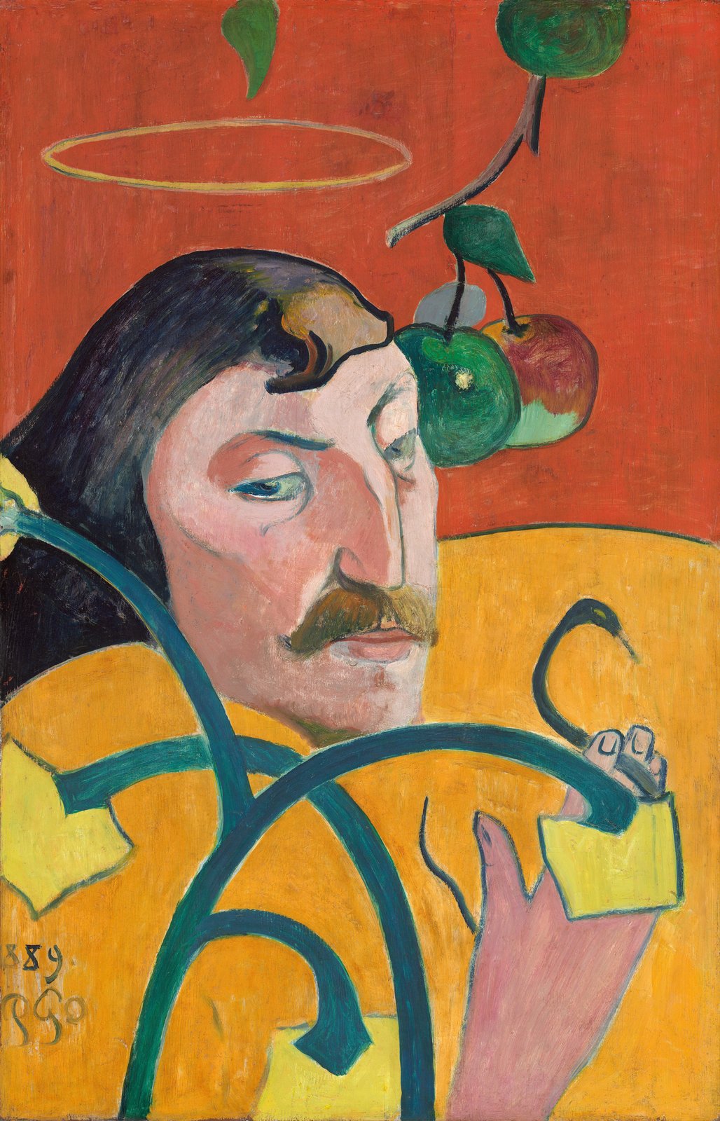 Autoritratto con aureola e serpente - Paul Gauguin