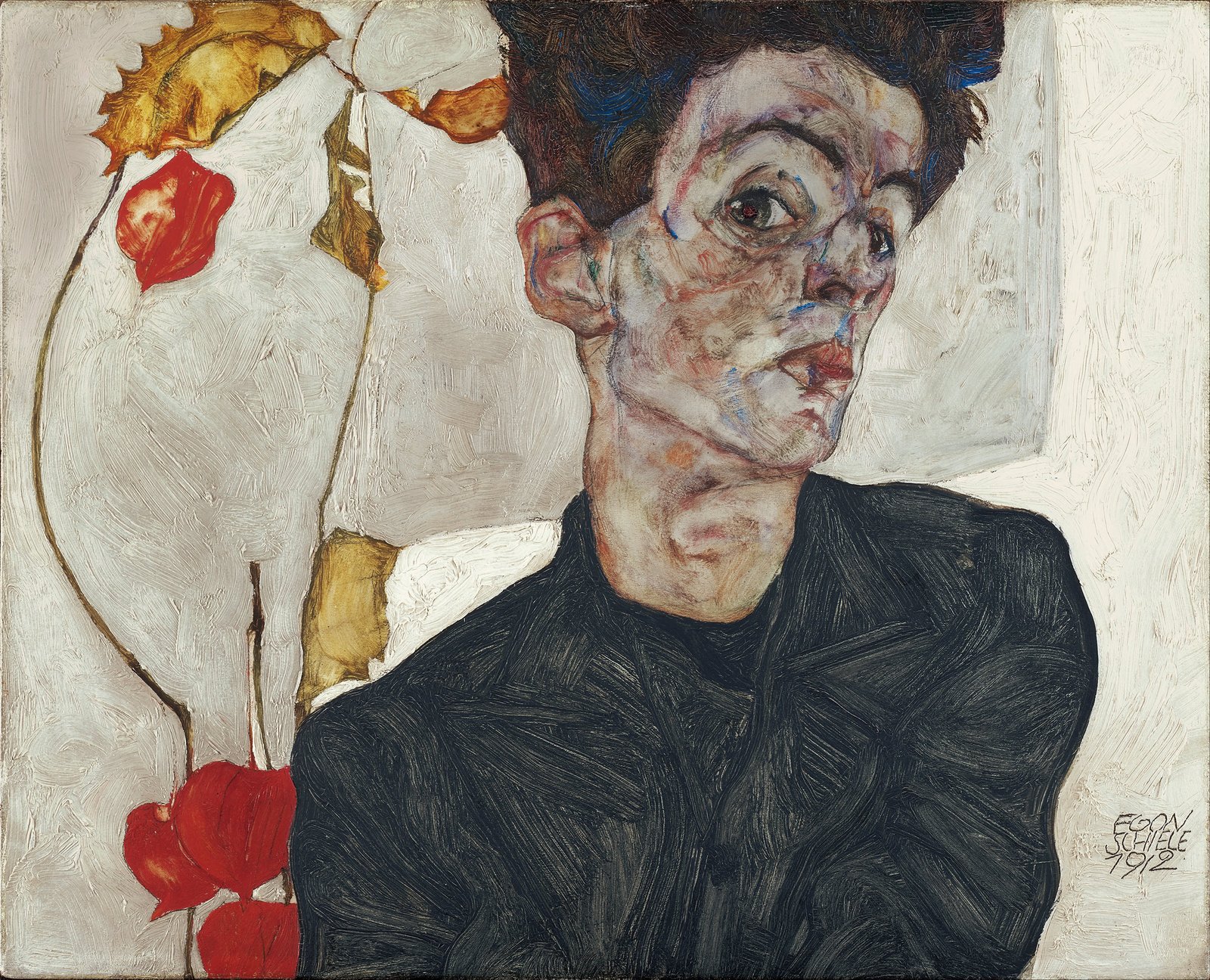 Autoritratto con alchechengi - Egon Schiele