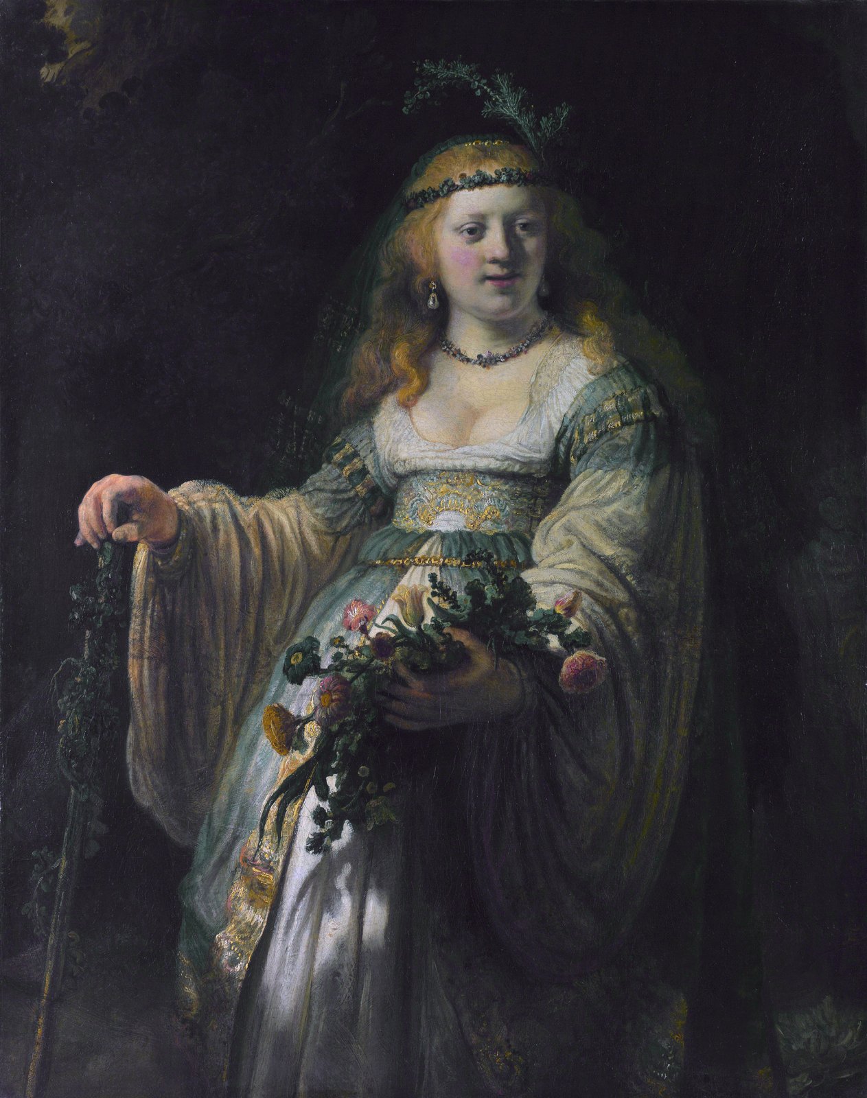 Ritratto di Saskia con un fiore - Rembrandt van Rijn