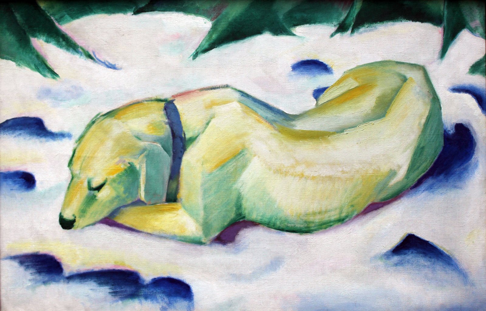 Cane sdraiato nella neve - Franz Marc