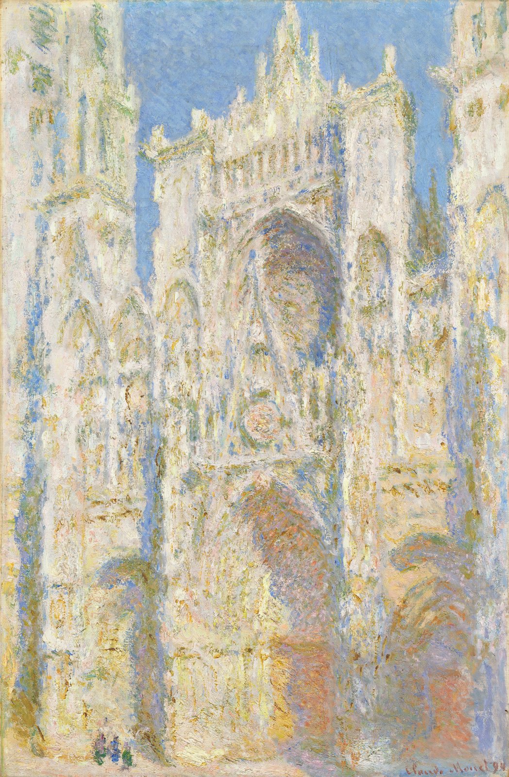 La cattedrale di Rouen, facciata ovest, al sole - Claude Monet