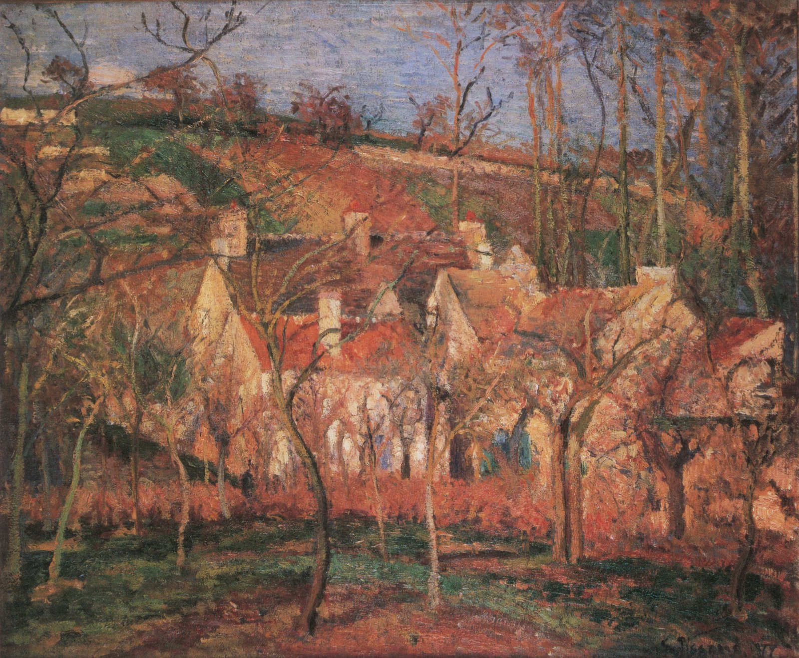 I tetti rossi - Camille Pissarro