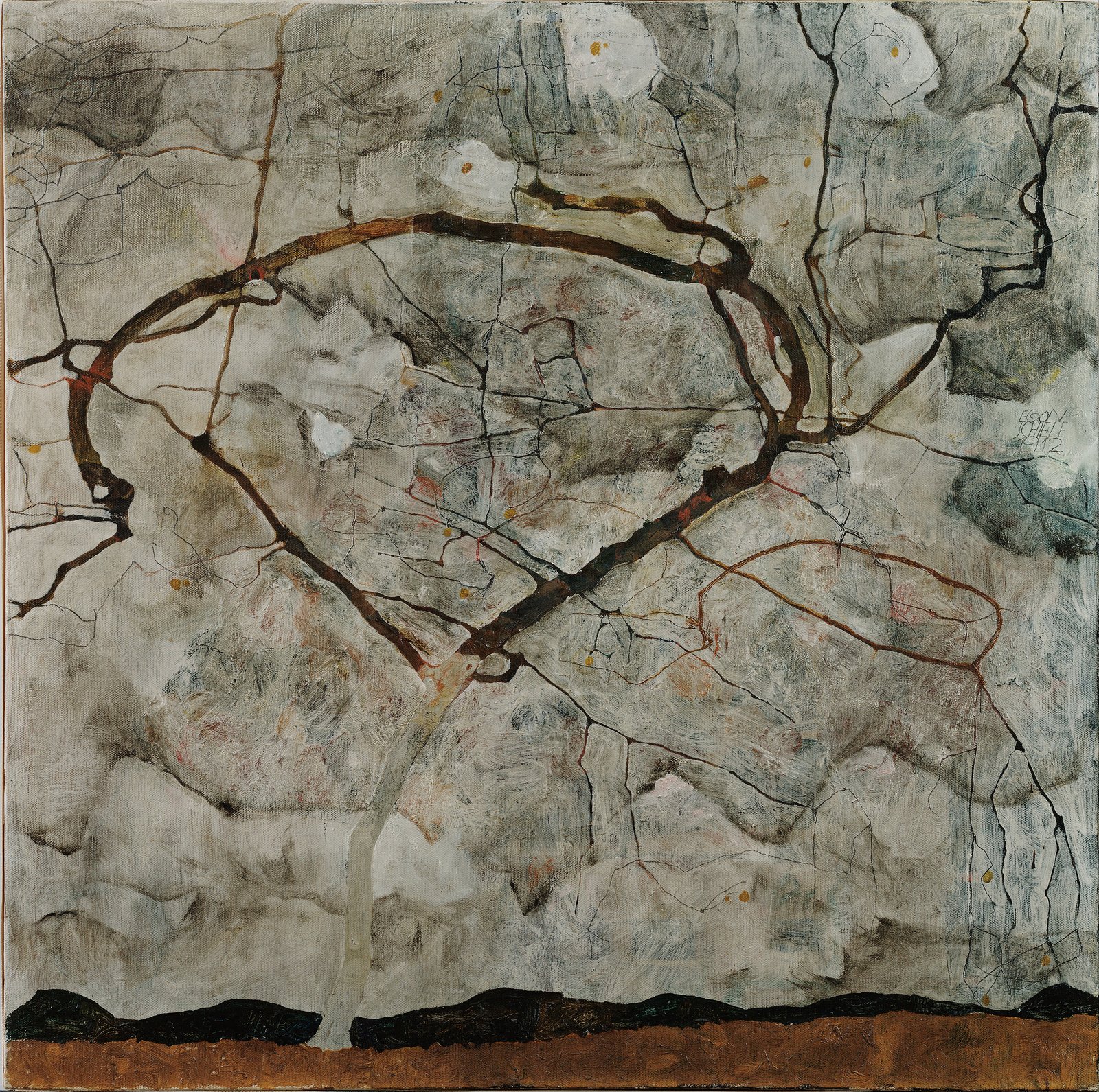 Albero d'autunno nell'aria mossa - Egon Schiele