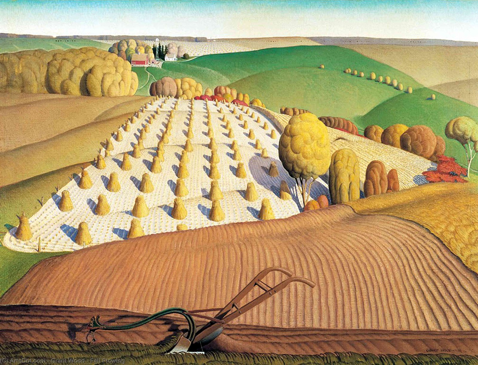 Aratura d'autunno - Grant Wood
