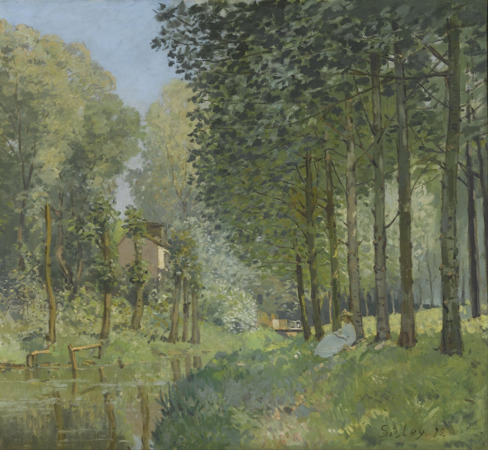 Riposo lungo il ruscello, margine del bosco - Alfred Sisley